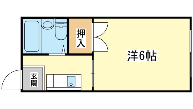 若宮ハイツ(1K/2階)の間取り写真