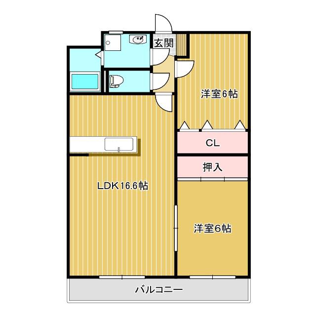 M・NOZOMI(2LDK/1階)の間取り写真