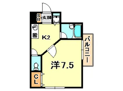 マンション王子(1K/1階)の間取り写真