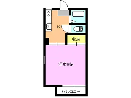 シティパルK(1K/2階)の間取り写真