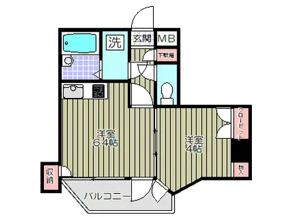 ミリオンコート品川(1DK/5階)の間取り写真