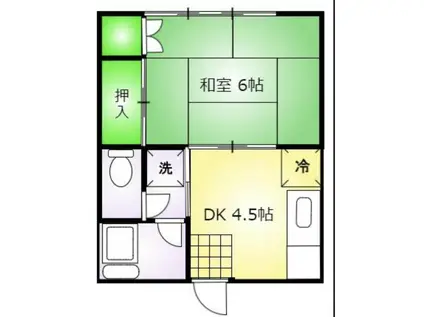 中央コーポ(1DK/2階)の間取り写真