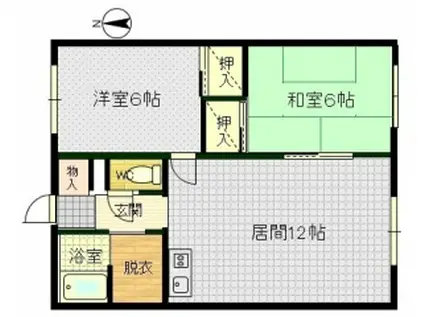 コーポS(2LDK/2階)の間取り写真