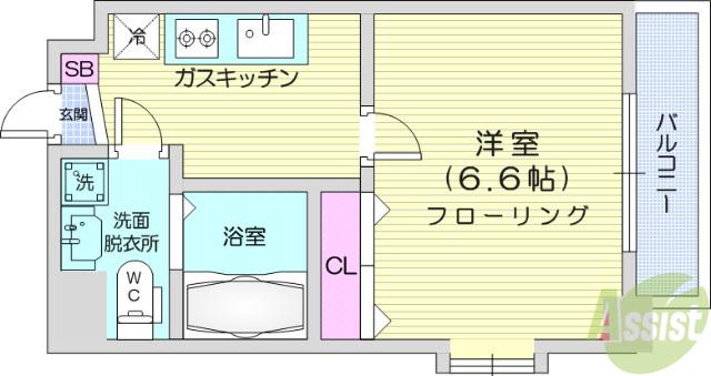 メゾンHEISEI(1K/3階)の間取り写真