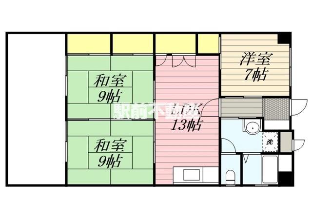 プレアール長門石(3LDK/2階)の間取り写真
