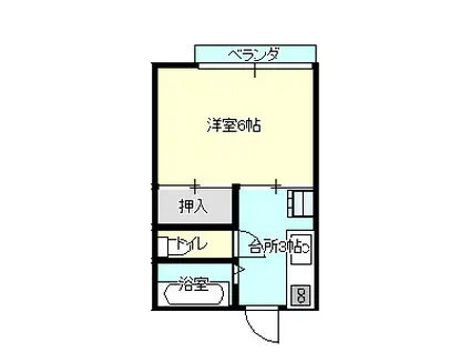 ハイツ宗像(1K/2階)の間取り写真