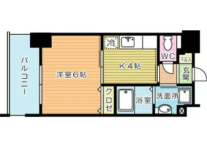 FELT127(1K/4階)の間取り写真