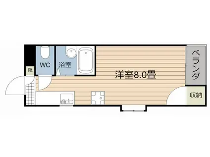 鹿児島ポート・8(ワンルーム/4階)の間取り写真