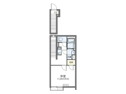 レオネクストてんまや(1K/1階)の間取り写真