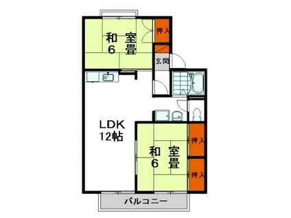 ハートフル夢前II(2LDK/1階)の間取り写真