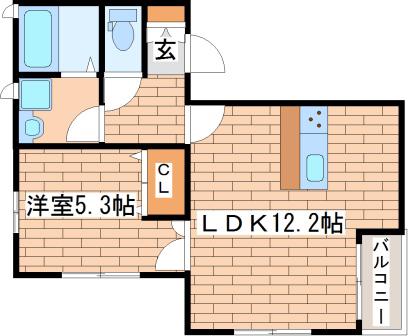 プライム御影本町(1LDK/2階)の間取り写真