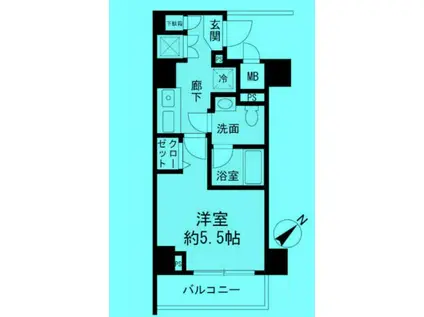 ルクシェ―ル横濱生麦(1K/6階)の間取り写真