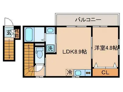 GLAハート 明石(1LDK/2階)の間取り写真