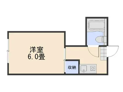 かわいビル(1K/4階)の間取り写真