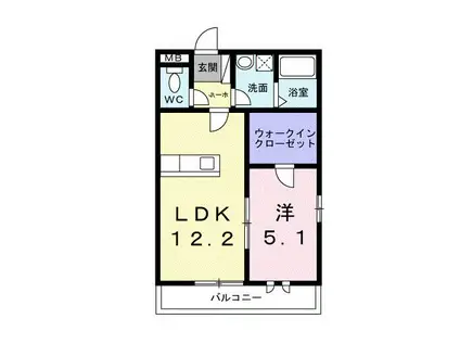 アザレア伊万里III(1LDK/1階)の間取り写真