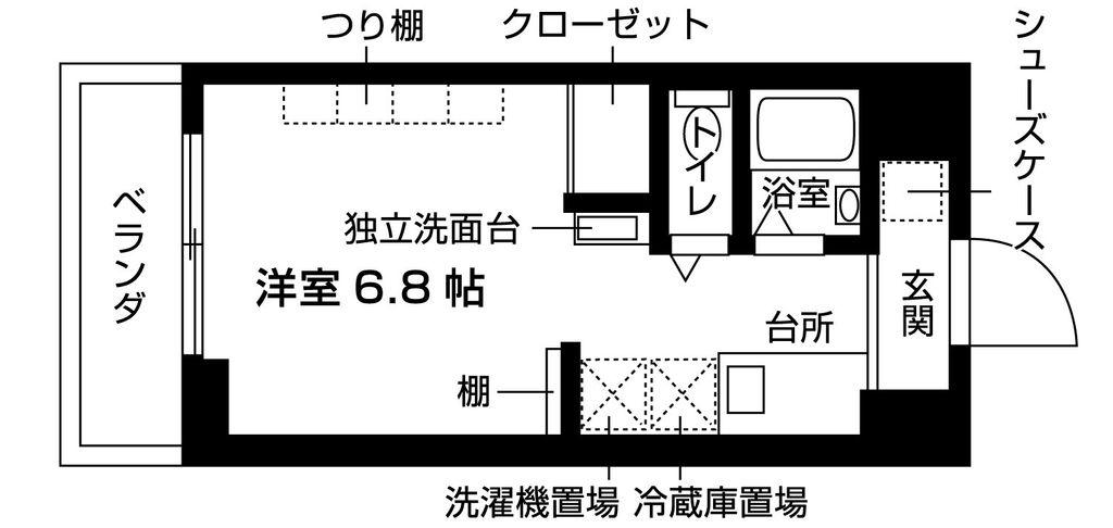 ジュネスコート桜山(ワンルーム/6階)の間取り写真