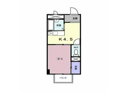 サクセスタウン岸岡B(1K/2階)の間取り写真