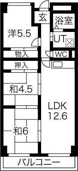 リリーハイツ港(3LDK/7階)の間取り写真