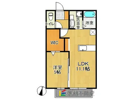 クランスマイル(1LDK/2階)の間取り写真
