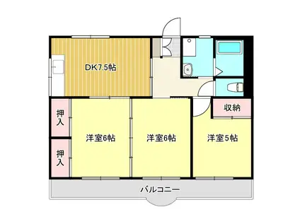 高田グランドマンション(3DK/3階)の間取り写真