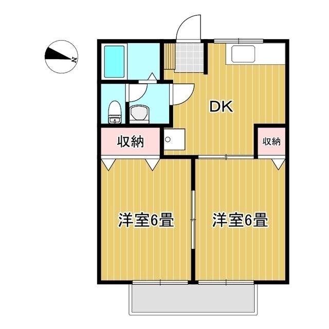 サニーダイガ(2DK/2階)の間取り写真