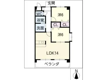 ルミエール(2LDK/4階)の間取り写真