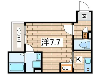 スーハイムかしわ台(1K/1階)の間取り写真