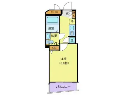 ヴェルト新宿イースト(1K/8階)の間取り写真