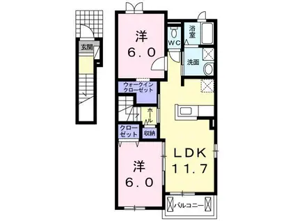 フルミネンセ A(2LDK/2階)の間取り写真