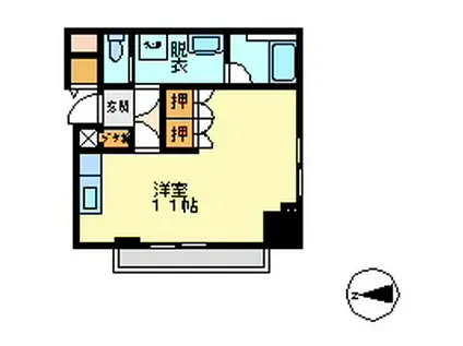 カスタリア栄(ワンルーム/13階)の間取り写真