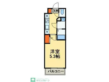 GENOVIA天王台(1K/1階)の間取り写真