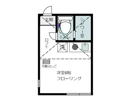 キャトル上大岡(ワンルーム/1階)の間取り写真