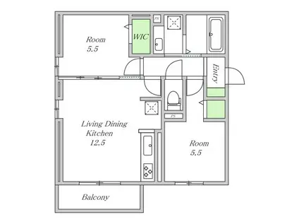 D-ROOM東住吉区南田辺4丁目(2LDK/1階)の間取り写真