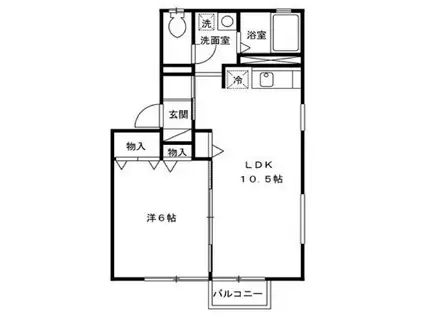 センチュリーガーデン(1LDK/1階)の間取り写真