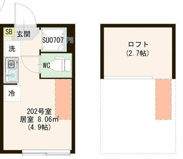 シースカイ平井(ワンルーム/2階)の間取り写真