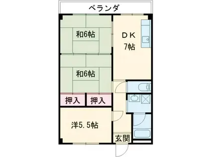 サンセット南淡路(3DK/5階)の間取り写真