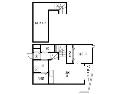SORRISO RA FESTA姪浜(1SLDK/2階)の間取り写真