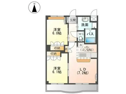 コンフォート レジデンス(2LDK/1階)の間取り写真