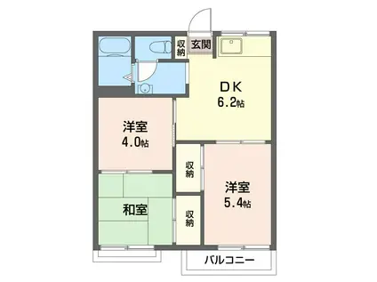 丸山ハイツ(3DK/2階)の間取り写真