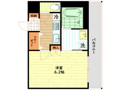 LUXE難波イースト(1K/5階)の間取り写真