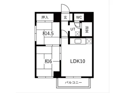 サンローゼ札幌(2LDK/3階)の間取り写真