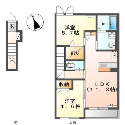 R75番館(2LDK/2階)の間取り写真
