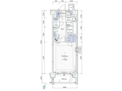 ガリシア新宿ウエスト(1K/1階)の間取り写真