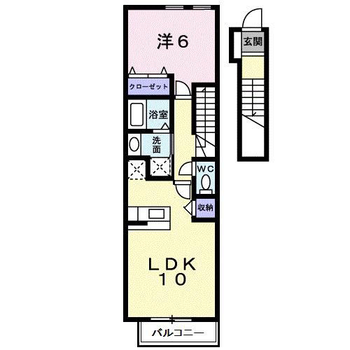 パインビレッジ106(1LDK/2階)の間取り写真