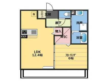 サニーフラットIII(1LDK/2階)の間取り写真