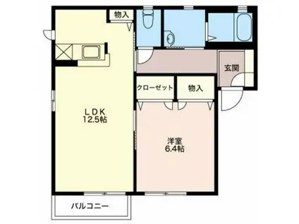 Jフォーレス(1LDK/2階)の間取り写真