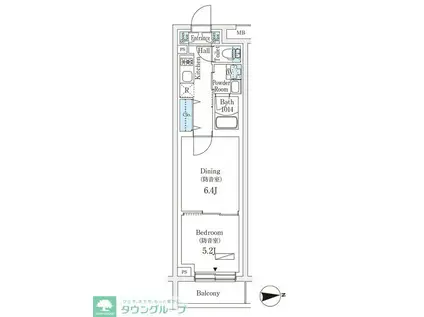 プラネソシエプラス桜台(1DK/2階)の間取り写真