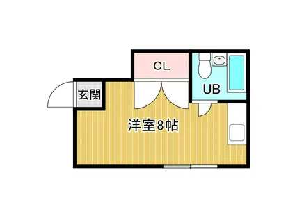 ホワイトヒル(ワンルーム/1階)の間取り写真