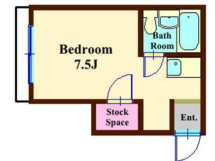 ハイツ北上(ワンルーム/2階)の間取り写真