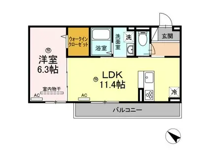 メゾン・シュシュ(1LDK/2階)の間取り写真